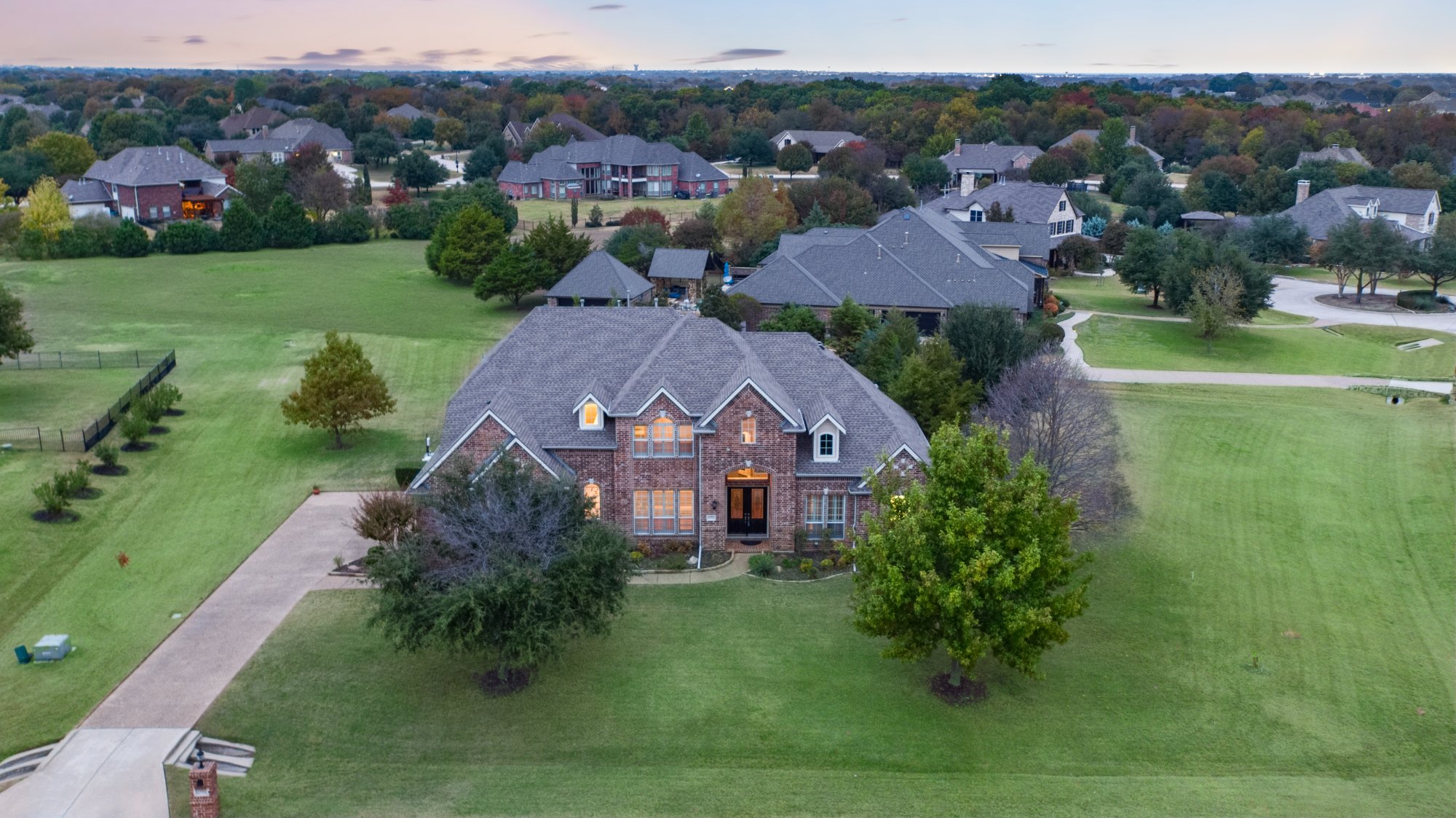 Fairview aerial twilight